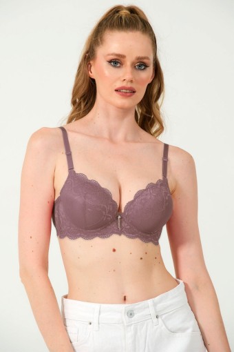 BELVÜ - Belvü Kadın Destekli Sütyen Dantelli İthal Lüxs - Kırmızı (1)