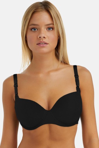 BELVÜ - Belvü Kadın Destekli Sütyen Duble Dolgulu Balensiz Lazer Kesim - Siyah