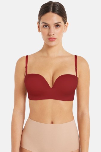 CLARA - Belvü Kadın Desteksiz Mikro Tulum Sütyen - Füme