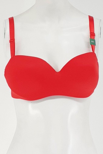 CLARA - Belvü Kadın Desteksiz Straplez Sütyen C Kap İthal - Kırmızı