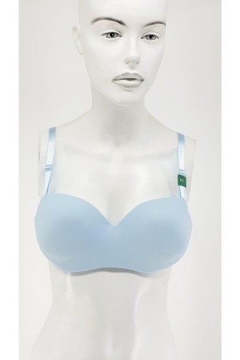 CLARA - Belvü Kadın Desteksiz Straplez Sütyen C Kap İthal - Mavi