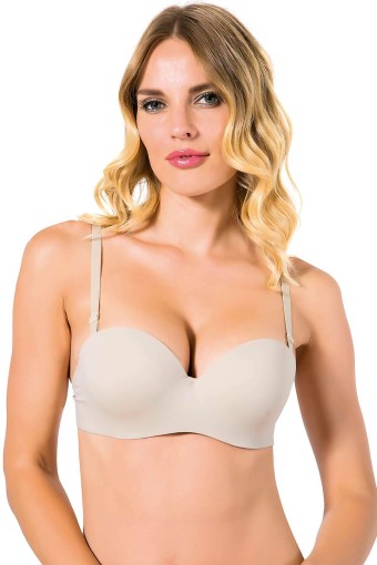CLARA - Belvü Kadın Desteksiz Straplez Sütyen C Kap İthal - Ten