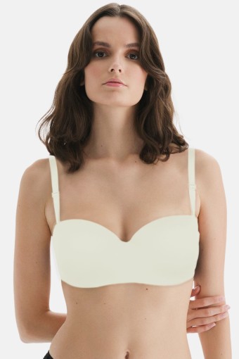 CLARA - Belvü Kadın Desteksiz Straplez Sütyen İthal - Ekru