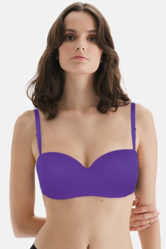 CLARA - Belvü Kadın Desteksiz Straplez Sütyen İthal - Mor