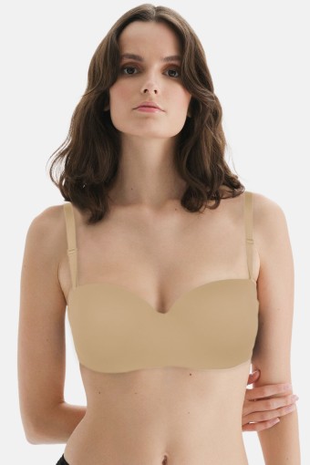CLARA - Belvü Kadın Desteksiz Straplez Sütyen İthal - Ten