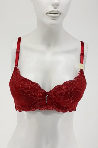 BELVÜ - Belvü Kadın Desteksiz Sütyen Dantelli İthal Lüks - Bordo