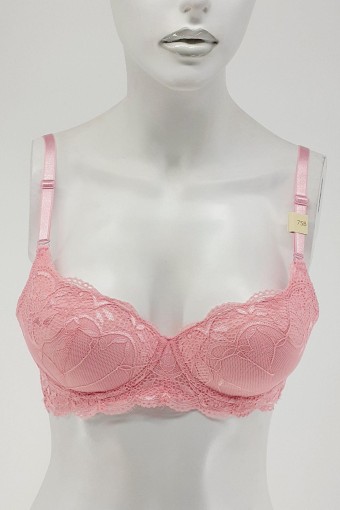 BELVÜ - Belvü Kadın Desteksiz Sütyen Dantelli İthal Lüks - Pembe