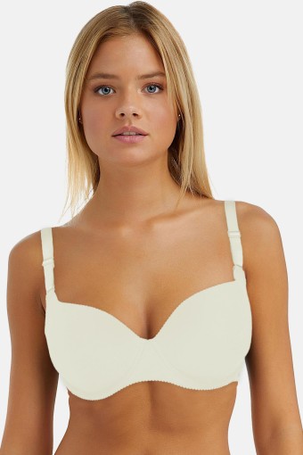 CLARA - Belvü Kadın Desteksiz Sütyen İthal Lüks Lazer Kesim - Ekru