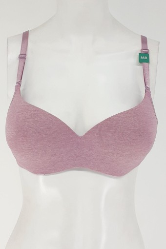 CLARA - Belvü Kadın Desteksiz Sütyen Penye Melanj - Lila