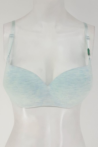 CLARA - Belvü Kadın Desteksiz Sütyen Penye Melanj - Mint Yeşili