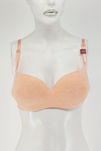 CLARA - Belvü Kadın Desteksiz Sütyen Penye Melanj - Somon