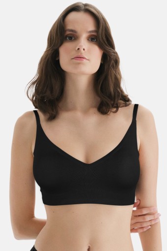 CLARA - Belvü Kadın Lazer Kesim Agraflı Desteksiz Sütyen - Siyah