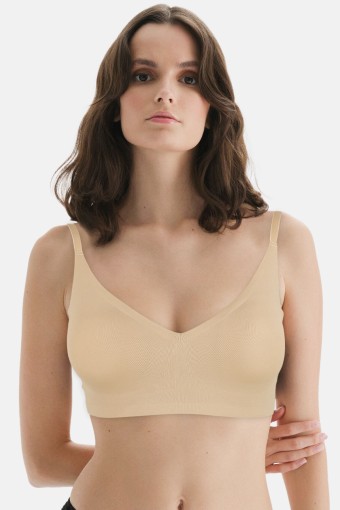 CLARA - Belvü Kadın Lazer Kesim Agraflı Desteksiz Sütyen - Ten