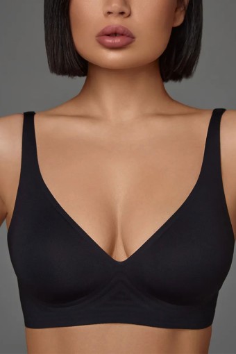 CLARA - Belvü Kadın Lazer Kesim Sütyen Çıkabilen Pedli Görünmez Agraflı - Siyah (1)