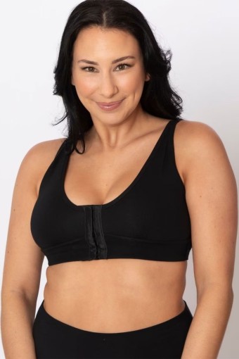 CLARA - Belvü Kadın Lazer Kesim Sütyen Çıkabilen Pedli Görünmez Önden Agraflı - Siyah
