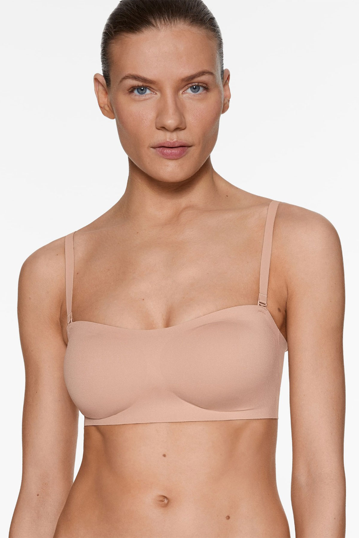 Belvü Kadın Lazer Kesim Sütyen Straplez Çıkabilen Pedli Görünmez Agraflı - Açık Vizon - Thumbnail