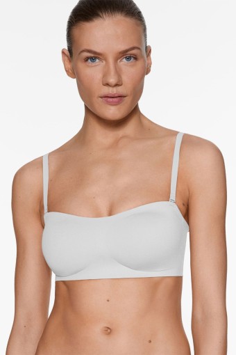 CLARA - Belvü Kadın Lazer Kesim Sütyen Straplez Çıkabilen Pedli Görünmez Agraflı - Beyaz