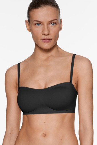 CLARA - Belvü Kadın Lazer Kesim Sütyen Straplez Çıkabilen Pedli Görünmez Agraflı - Siyah