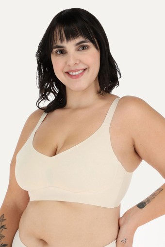 CLARA - Belvü Kadın Lazer Kesim Sütyen Toparlayıcı Çıkabilen Pedli Görünmez Agraflı - Açık Vizon (1)