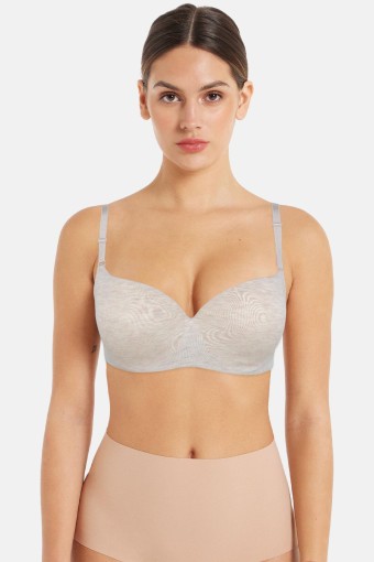 BELVÜ - Belvü Kadın Penye Sütyen Destekli Melanj - Açık Gri (1)