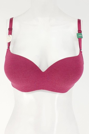 BELVÜ - Belvü Kadın Penye Sütyen Destekli Melanj - Vişne