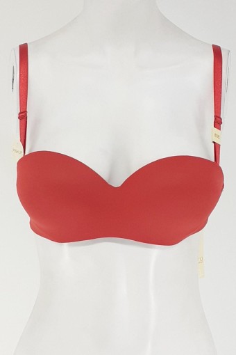 BELVÜ - Belvü Kadın Straplez Sütyen Destekli Mikro Tulum - Kırmızı