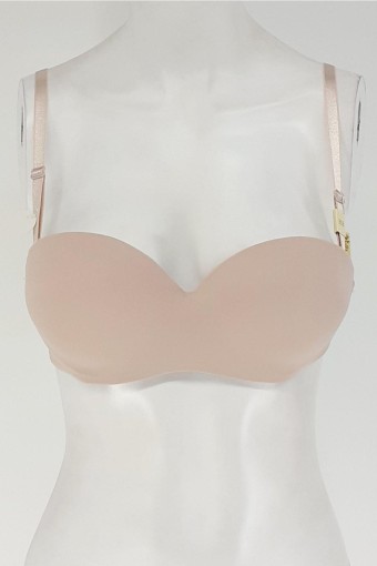 BELVÜ - Belvü Kadın Straplez Sütyen Destekli Mikro Tulum - Vizon