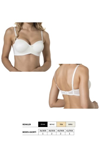 BELVÜ - Belvü Kadın Straplez Sütyen Desteksiz Mesh - Ten