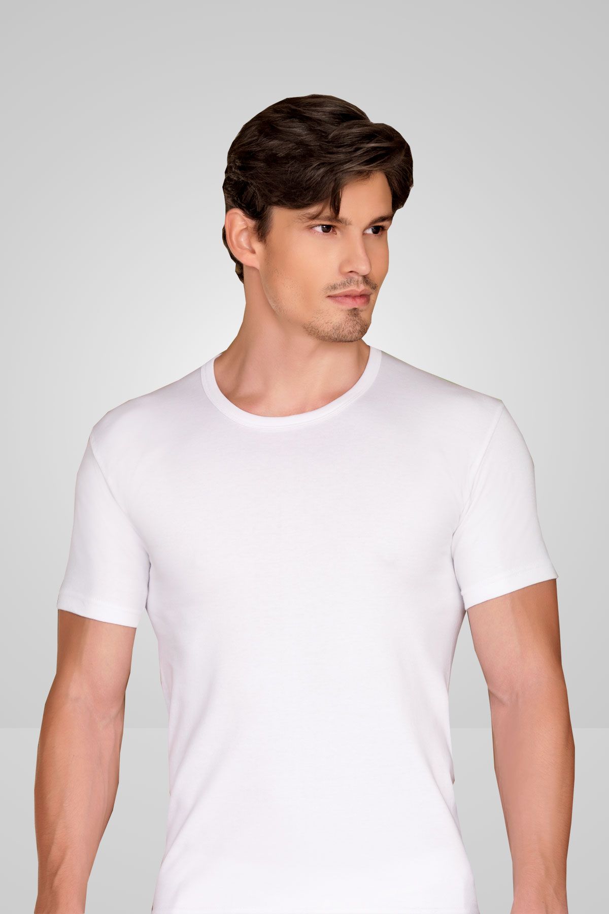 Berrak Erkek Atlet Yarım Kol Açık Yaka Beyaz Resimli - Beyaz - 60 (2XL) - Thumbnail