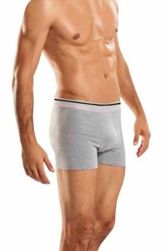BERRAK - Berrak Erkek Boxer Likralı Kumaş Resimli - Gri - 3XL (1)