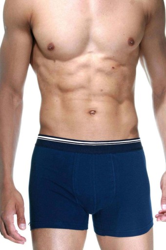 BERRAK - Berrak Erkek Boxer Likralı Kumaş Resimli - Lacivert - 2XL
