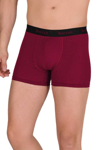 BERRAK - Berrak Erkek Boxer Modal Düz Likralı - Bordo - 3XL