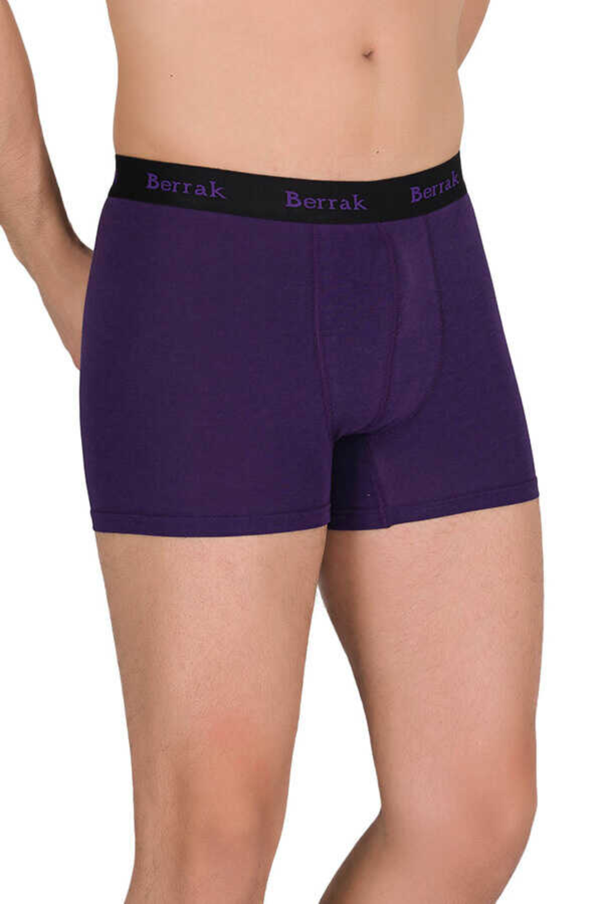 Berrak Erkek Boxer Modal Düz Likralı - Bordo - 3XL - Thumbnail