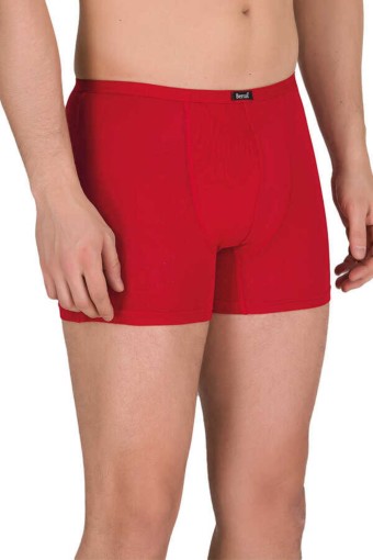 BERRAK - Berrak Erkek Boxer Modal İnce Lastik Düz - Kırmızı - 2XL