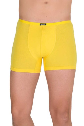 BERRAK - Berrak Erkek Boxer Modal İnce Lastik Düz - Sarı - 2XL
