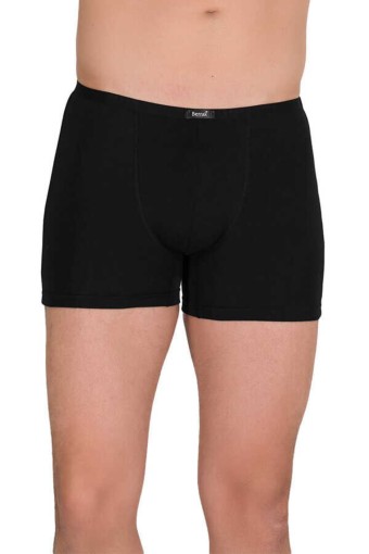 BERRAK - Berrak Erkek Boxer Modal İnce Lastik Düz - Siyah - 3XL