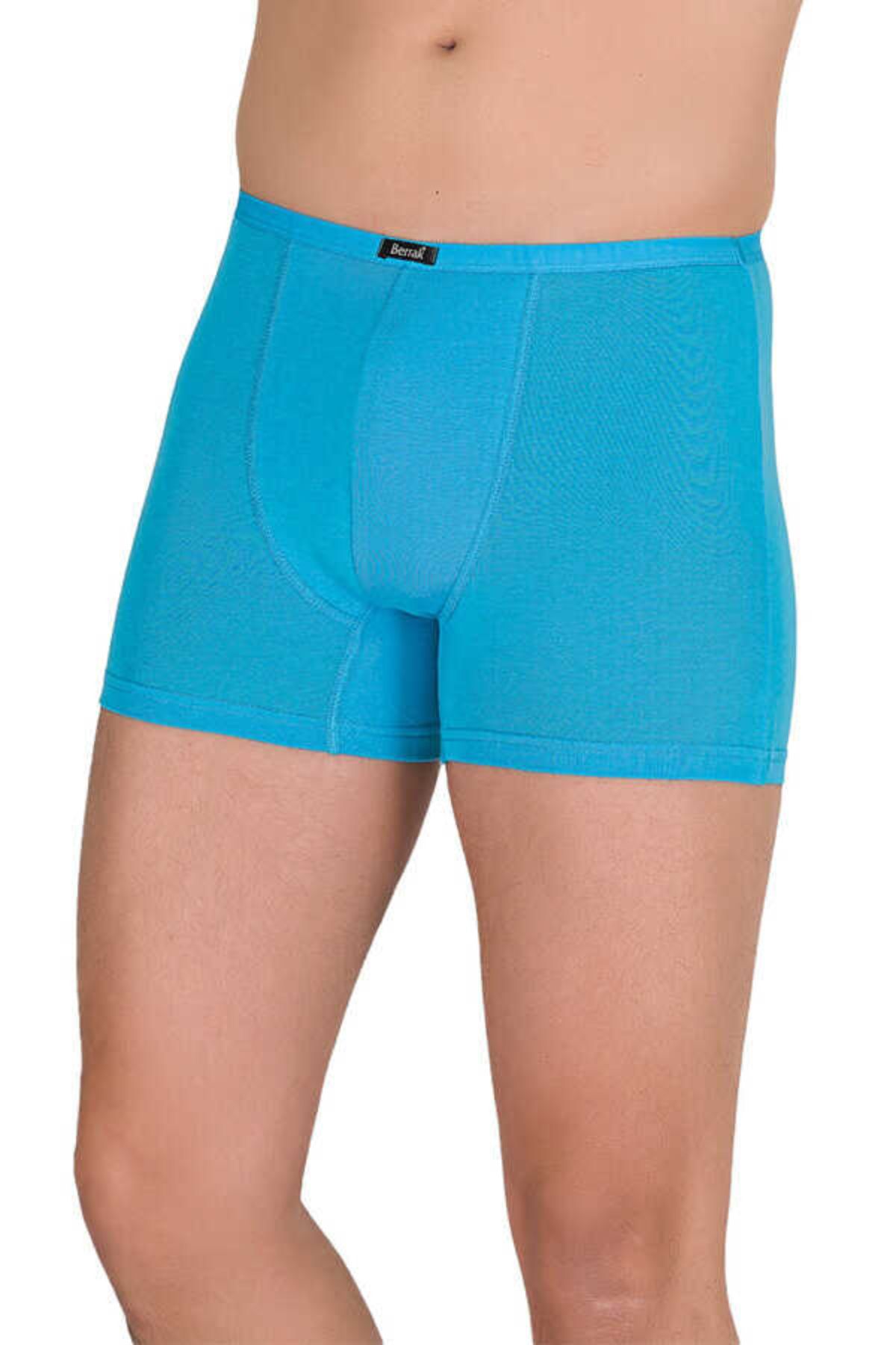 Berrak Erkek Boxer Modal İnce Lastik Düz - Turkuaz - L - Thumbnail