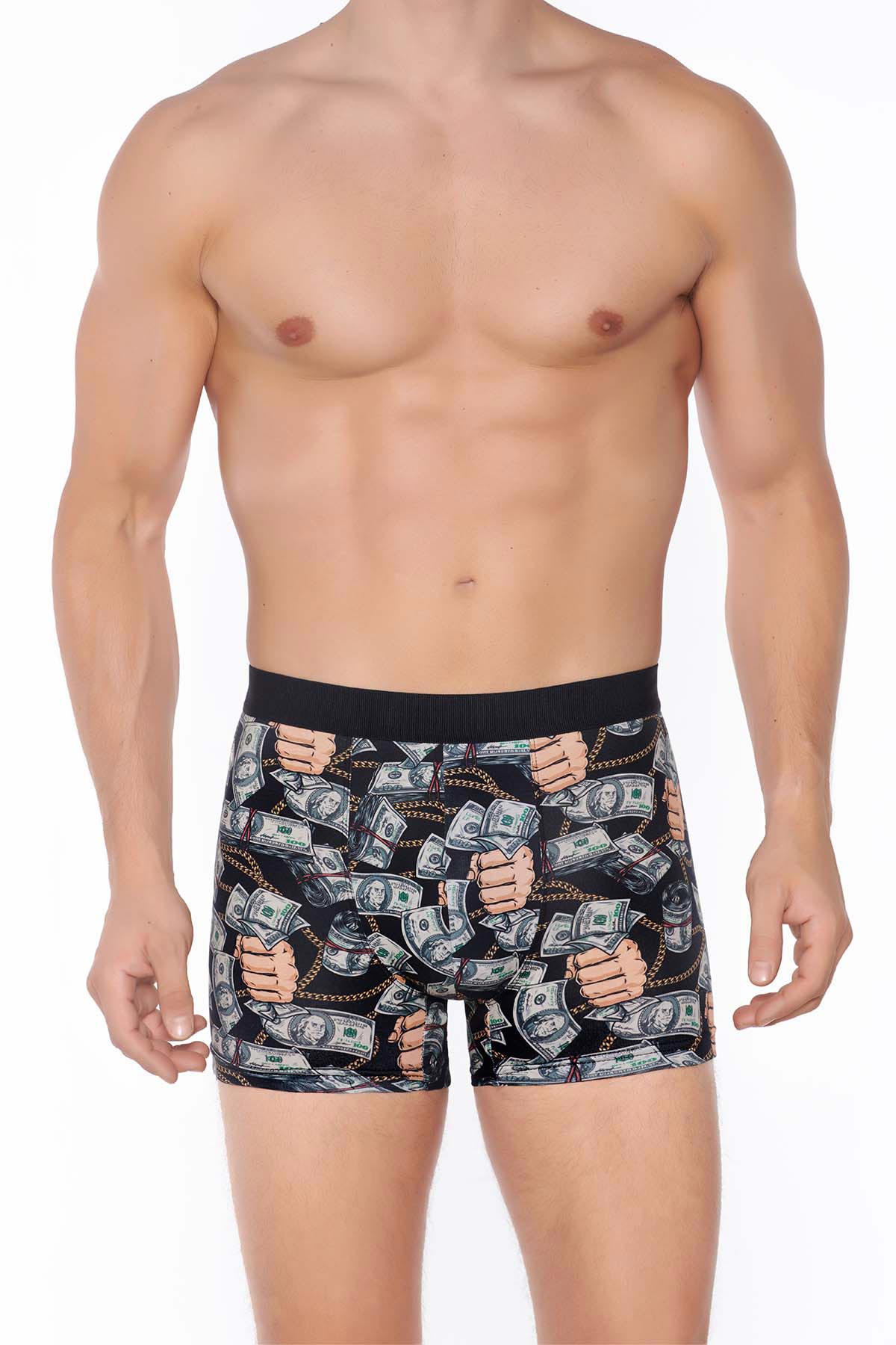 Berrak Erkek Boxer Pamuklu Desenli - Asorti - M - Thumbnail