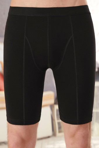 BERRAK - Berrak Erkek Boxer Pamuklu Uzun - Siyah - 3XL