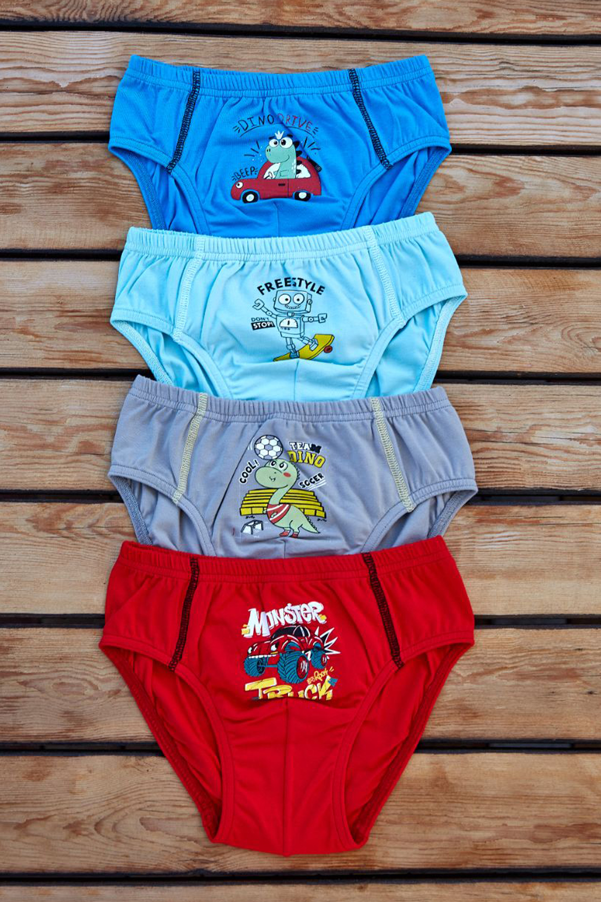 Berrak Erkek Çocuk Baskılı Pamuk Slip Külot - Asorti - 7(10-11Yaş - Thumbnail