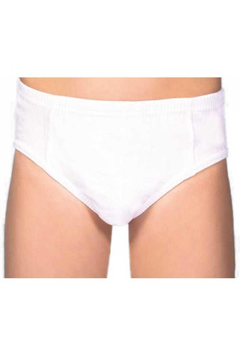BERRAK - Berrak Erkek Çocuk Penye Slip Külot - Beyaz - 8(11-12Yaş