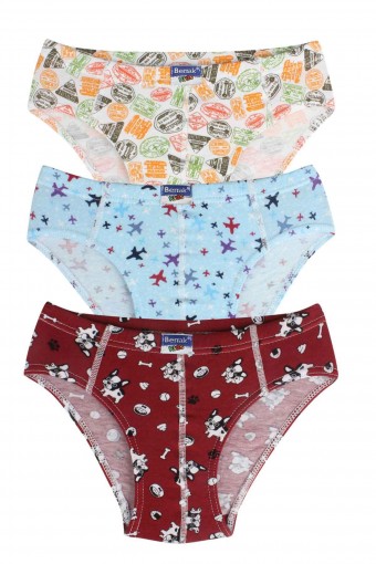 BERRAK - Berrak Erkek Çocuk Desenli Pamuk Slip Külot