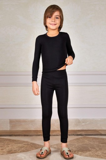 BERRAK - Berrak Erkek Çocuk Tayt (Çamaşır) Termal - Siyah - 5-6 Yaş