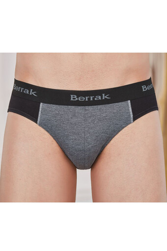 BERRAK - Berrak Erkek Lastik Yazılı Likra Slip Külot Resimli (1)