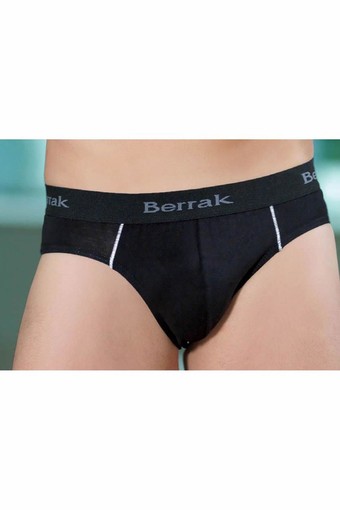 BERRAK - Berrak Erkek Lastik Yazılı Likra Slip Külot Resimli (1)
