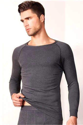BERRAK - Berrak Erkek Uzun Kollu Atlet Termal Şardonlu - Füme - M (1)