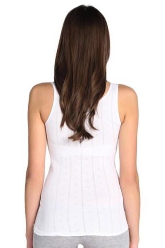 Berrak Kadın Kalın Askılı Jakar Atlet - Beyaz - XL - Thumbnail (2)