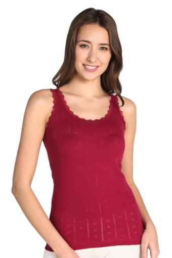 BERRAK - Berrak Kadın Kalın Askılı Jakar Atlet - Vişne - L