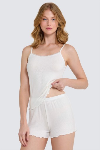 BERRAK - Berrak Kadın Atlet BoxerTakım İp Askılı Viskoz Yaka Dantelli