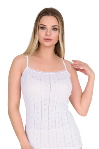 BERRAK - Berrak Kadın İp Askılı Jakarlı Atlet - Vişne - 2XL (1)